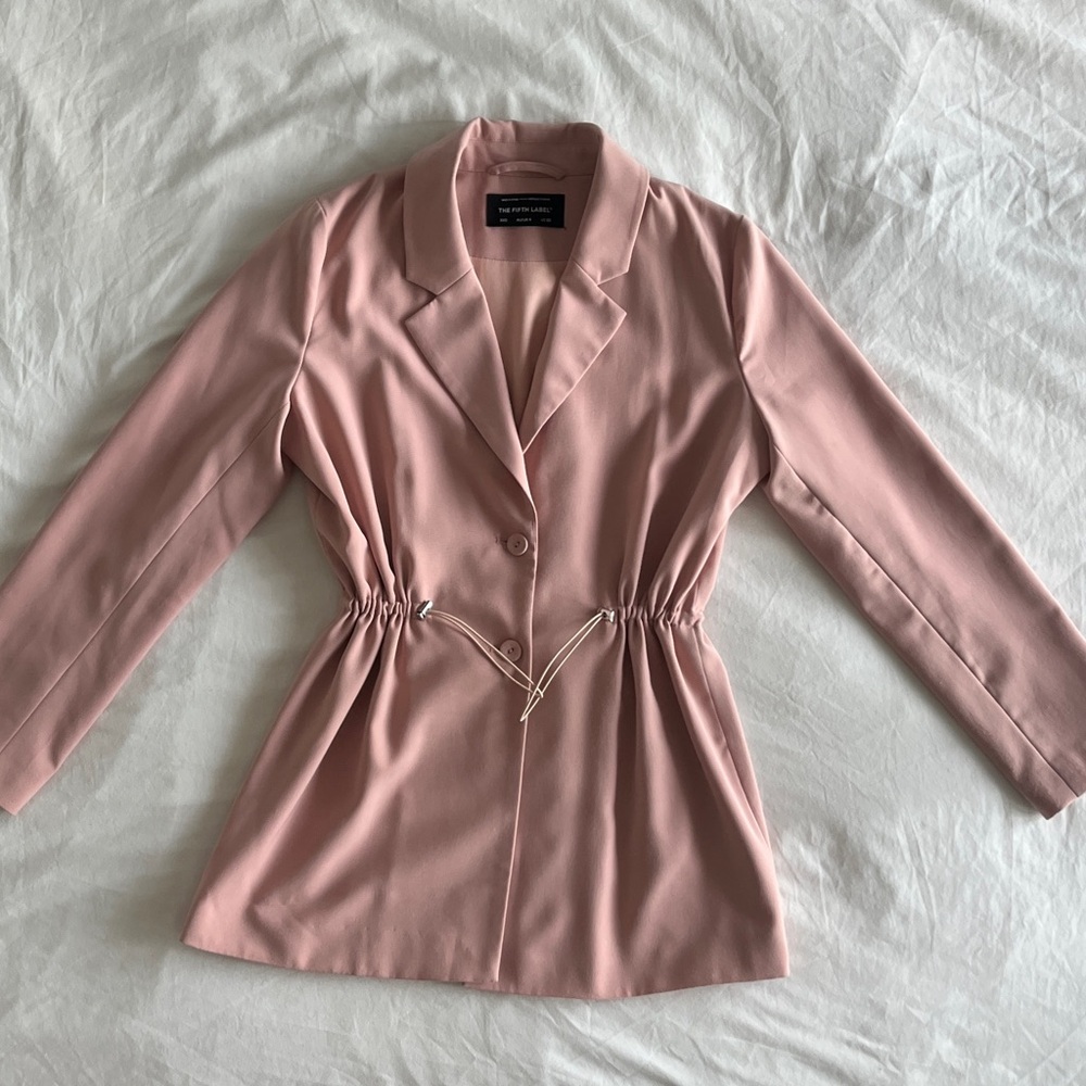 The Fifth Label Oversized Cinched Pink Blazer